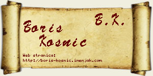 Boris Kosnić vizit kartica